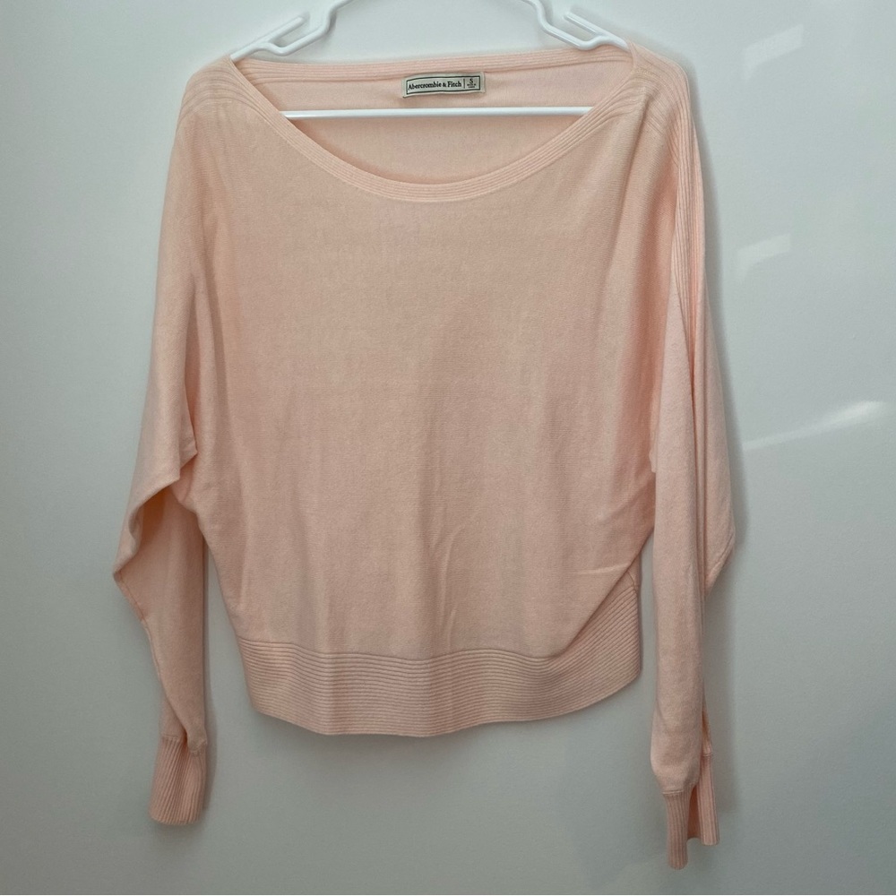 Abercrombie Light Pink Dolman Boat Neck Sweater